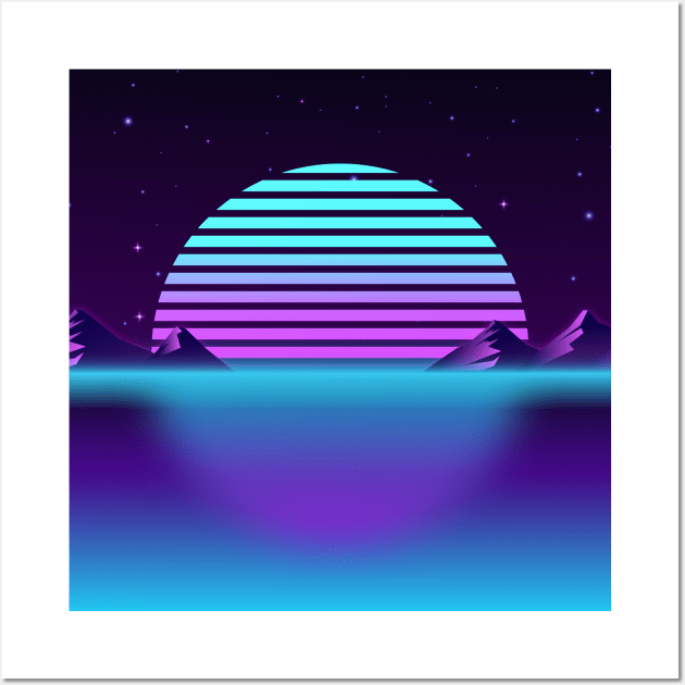 Calming Neon Sunset Wall Art by edmproject